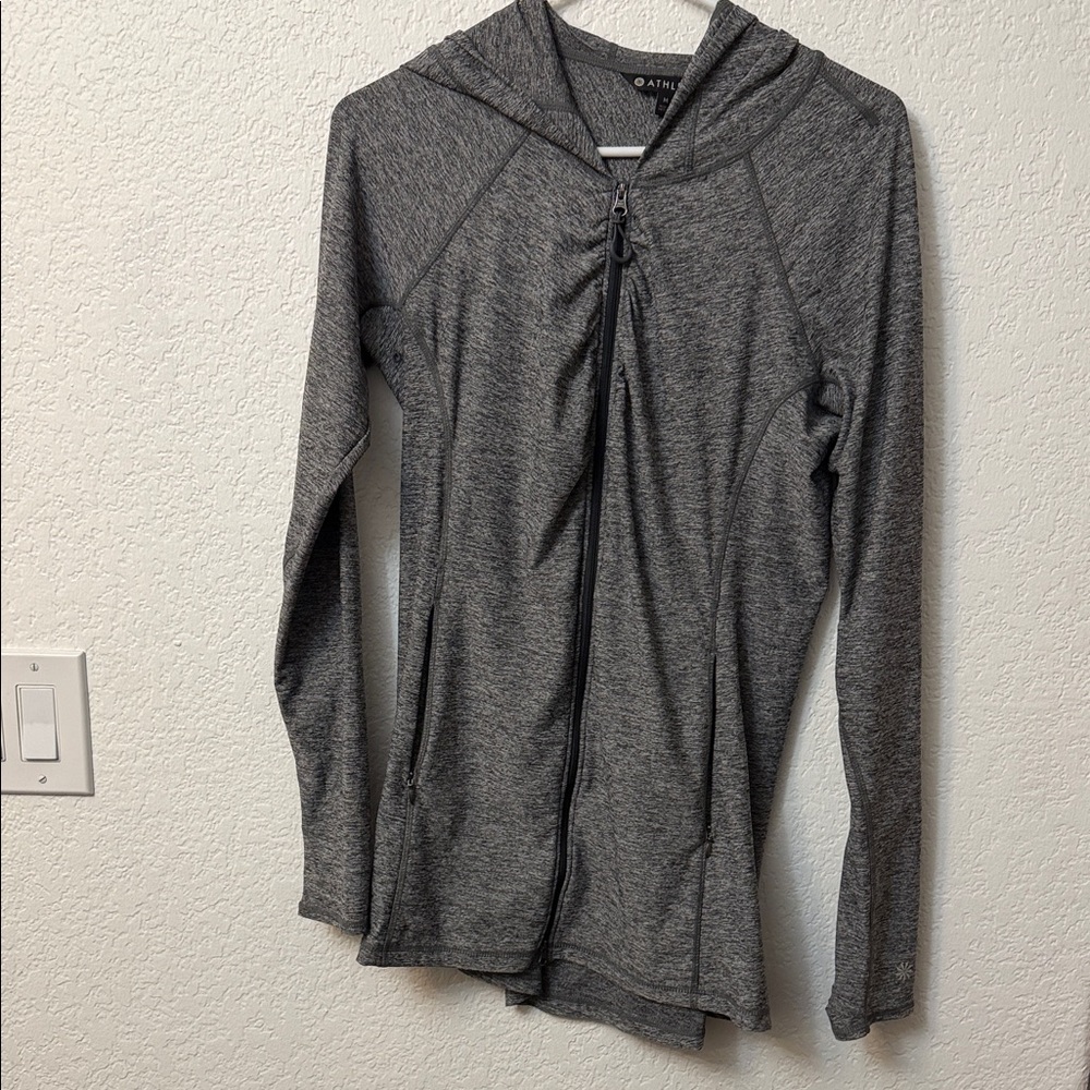 Athleta Heathered Gray Zip-Up Jacket